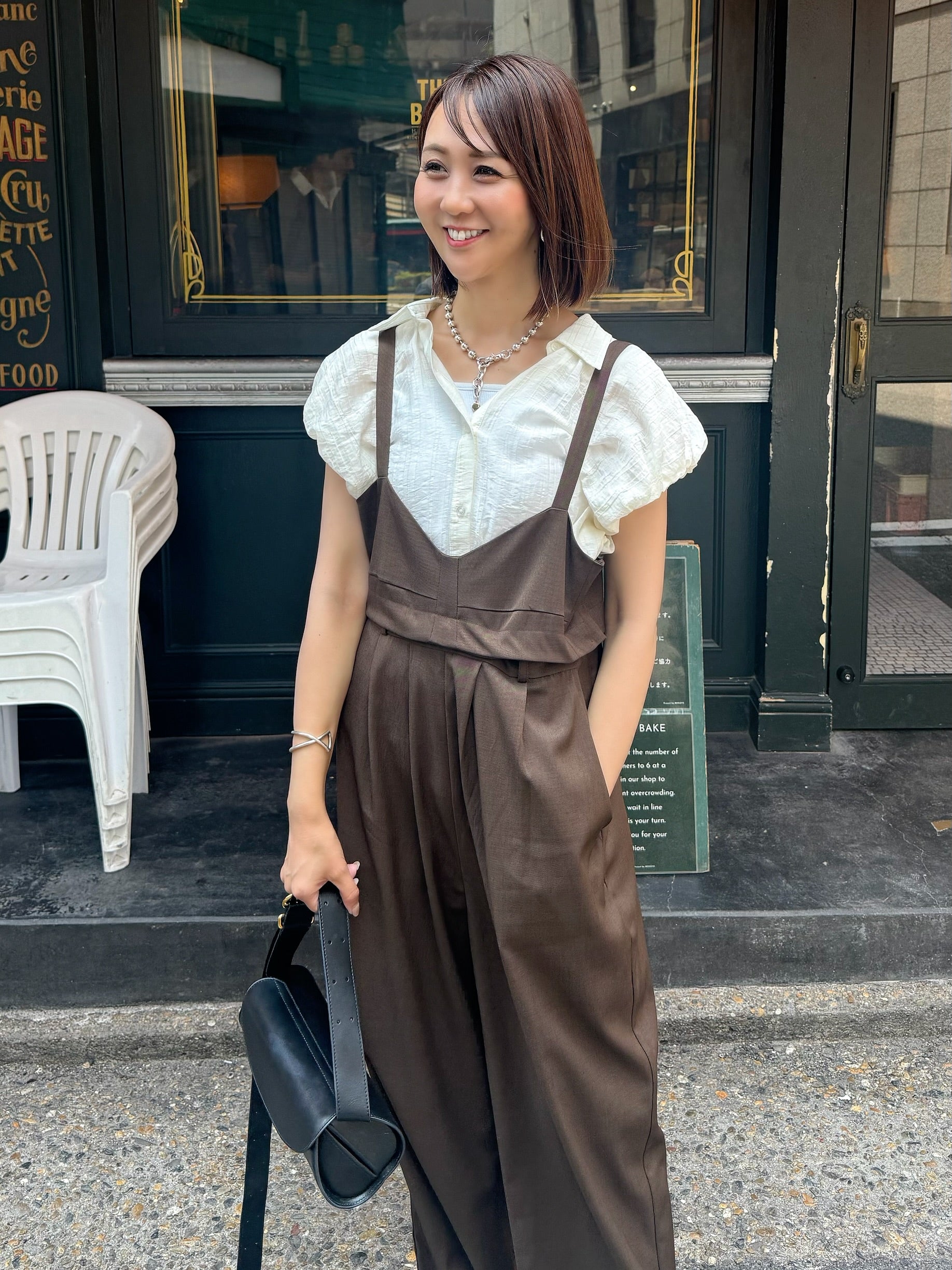 fosie フォシー　ミックスツイード2WAYワンピース / ブラウン ミックスツイード2WAYワンピース / ブラウン – fosie