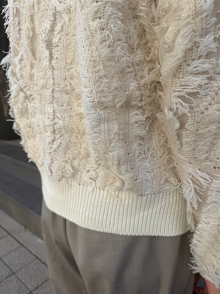 【予約】フリンジニットプルオーパー / アイボリー(11月下旬発送予定)