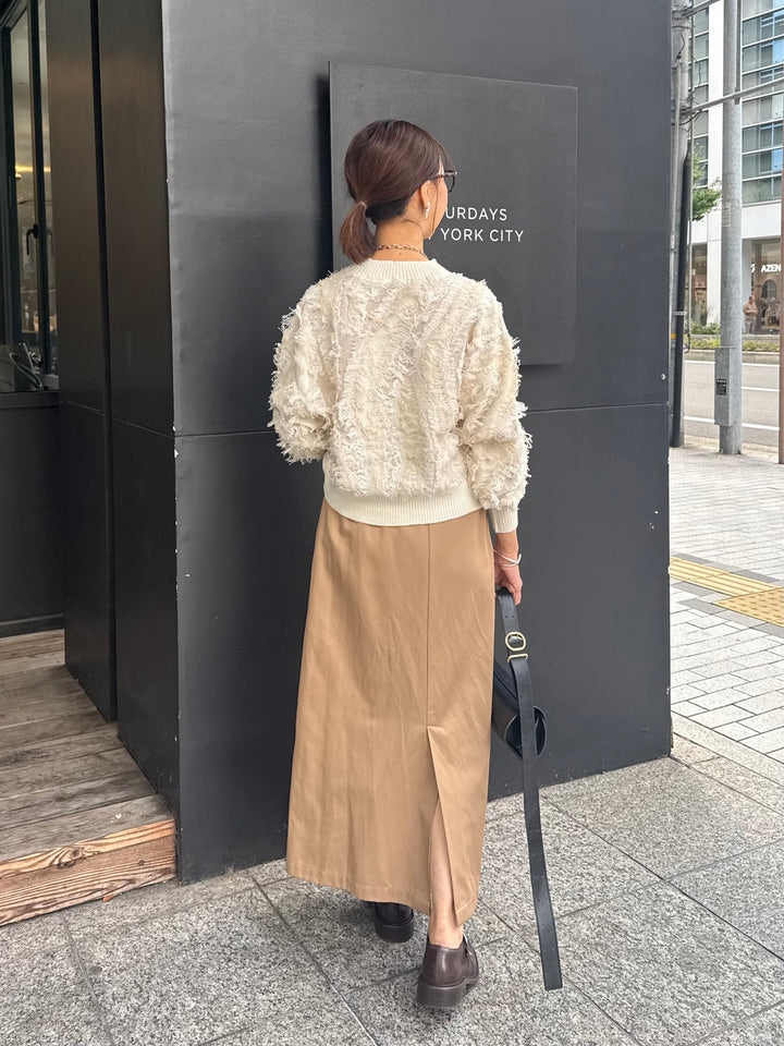 【予約】フリンジニットプルオーパー / アイボリー(11月下旬発送予定)