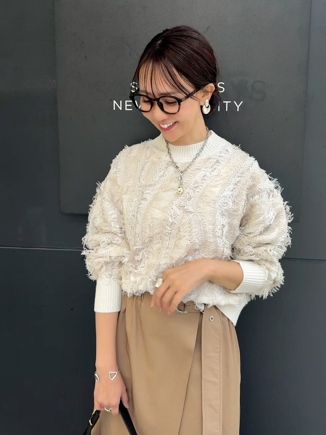 【予約】フリンジニットプルオーパー / アイボリー(11月下旬発送予定)