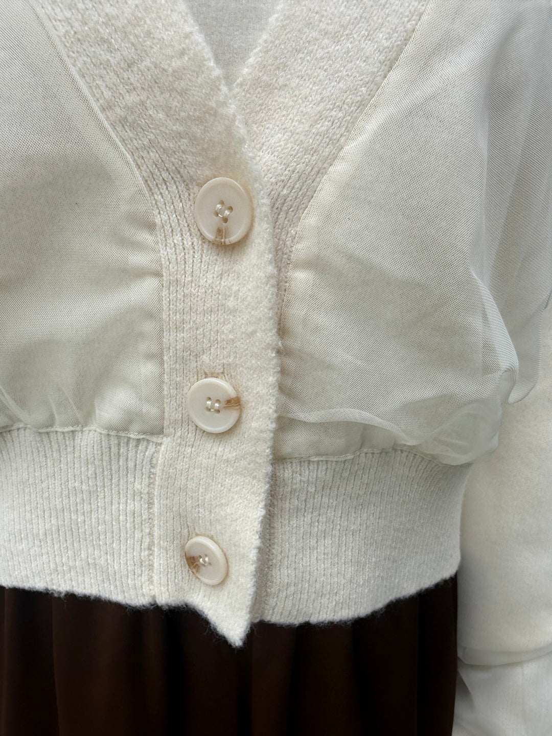 チュールニットカーディガン / アイボリー