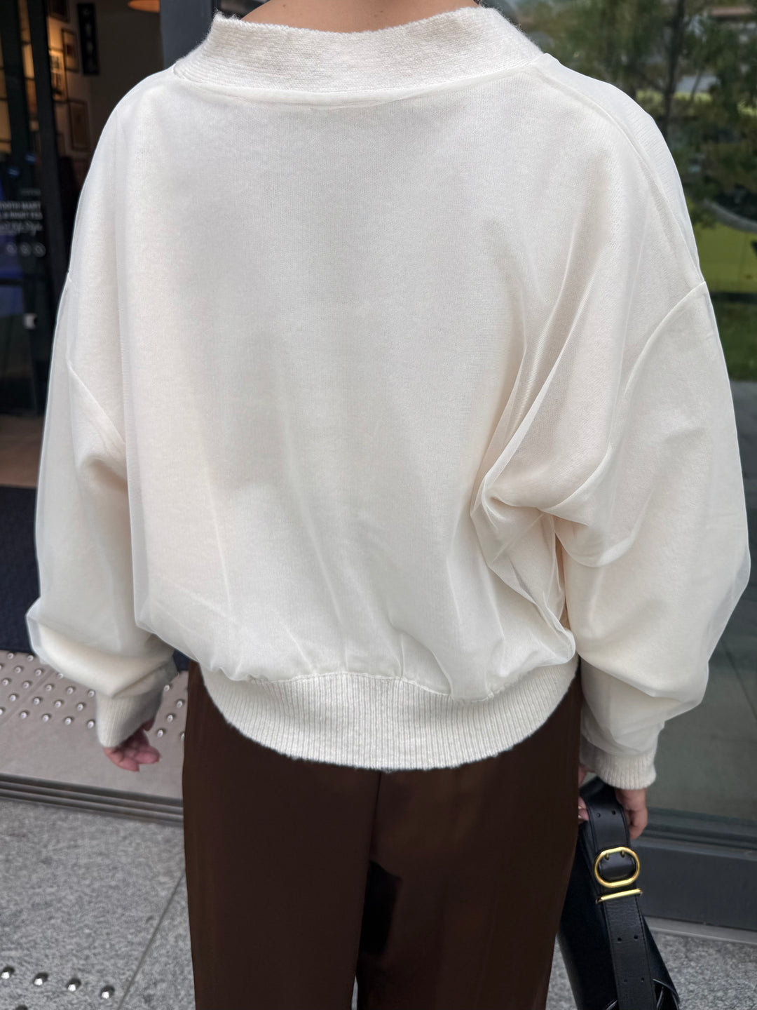 チュールニットカーディガン / アイボリー