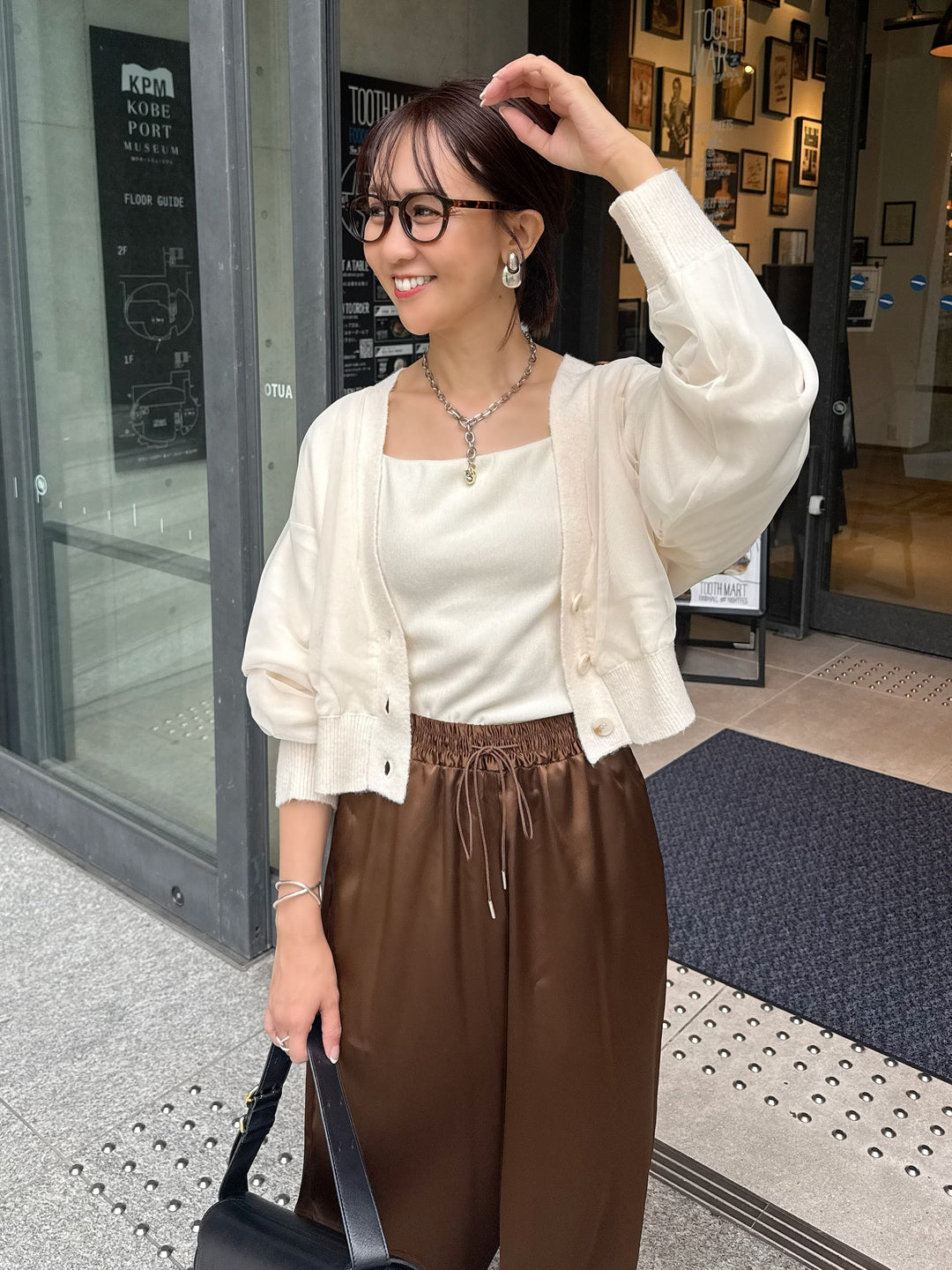 チュールニットカーディガン / アイボリー