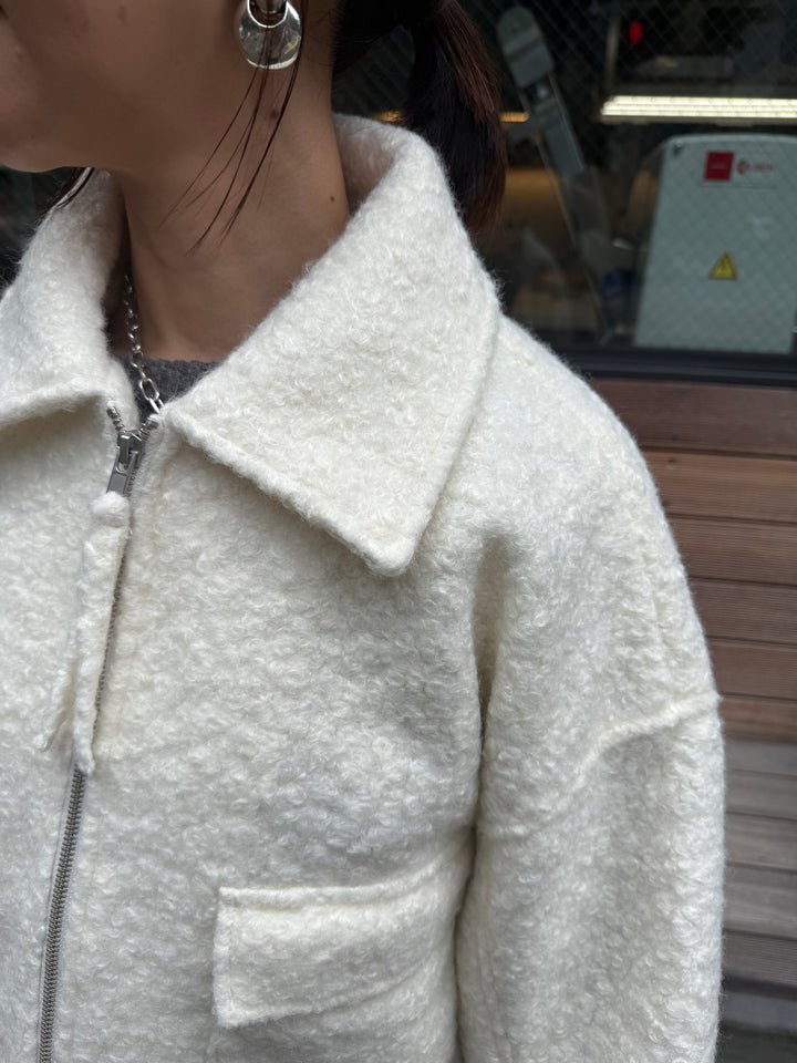 ループツイードショートジャケット / アイボリー