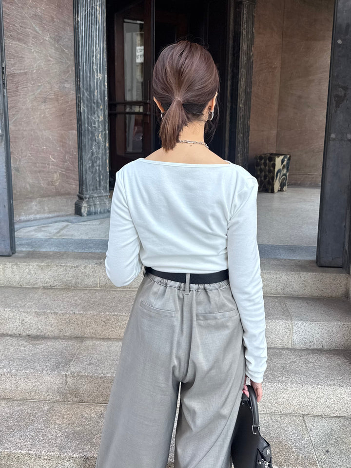 ドレープロングTシャツ / オフホワイト