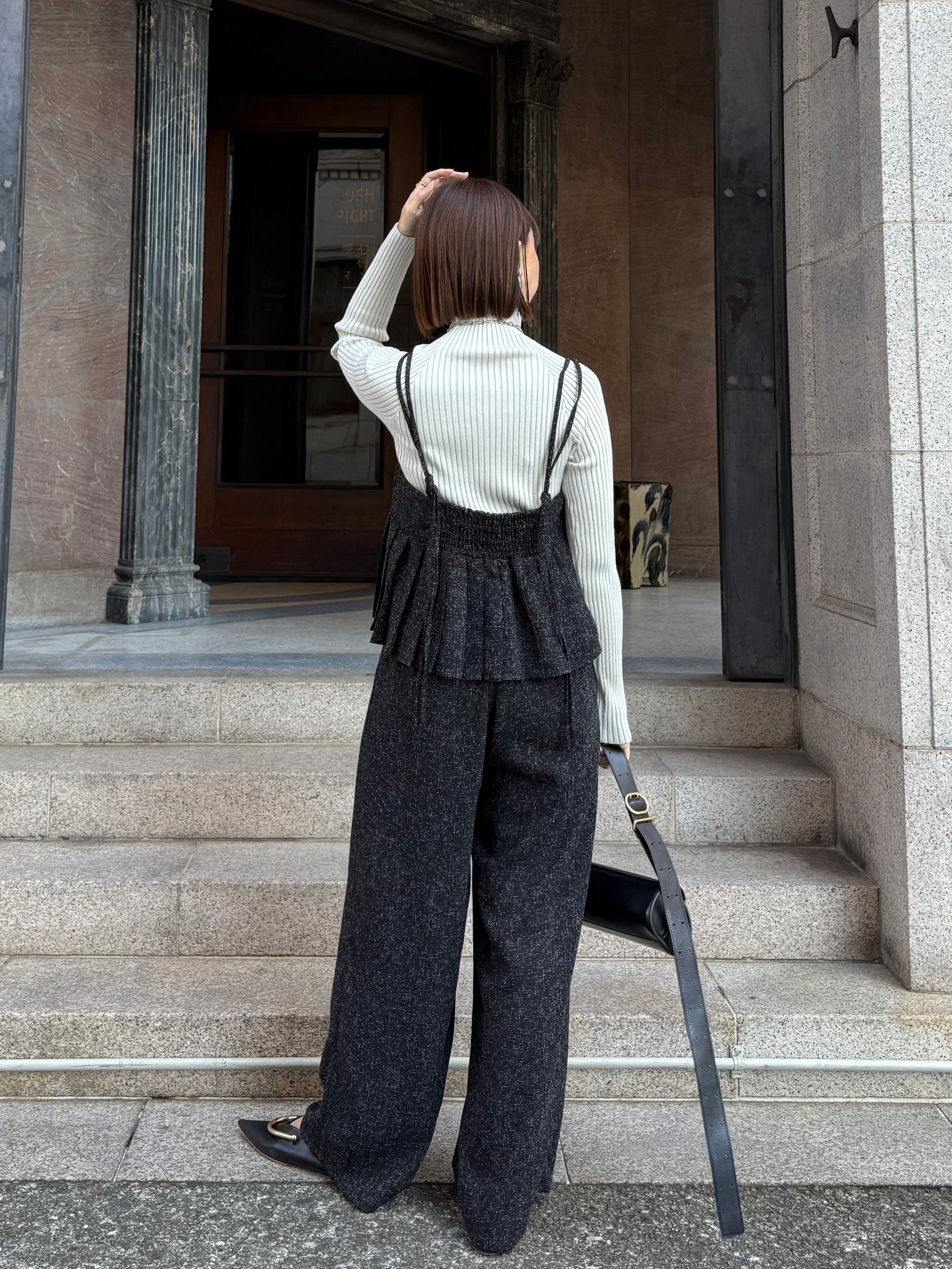 新作300円OFF]【予約】[SET] サマーツイードプリーツキャミ / ブラック