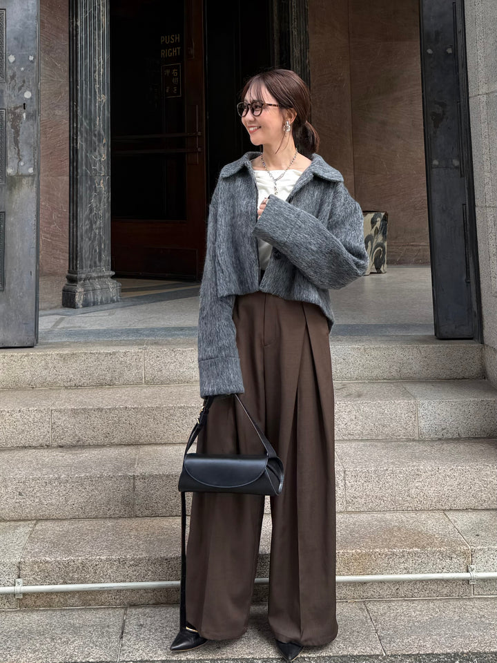 シャギーショートジャケット / グレー