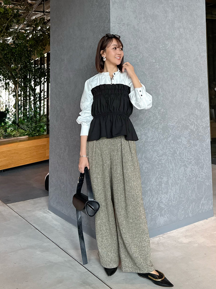 【予約】ブロードタックブラウス / ホワイト(2月下旬発送予定)