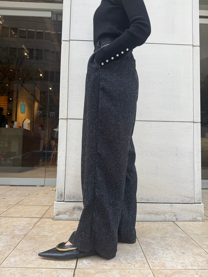 【予約】サマーツイードタックパンツ / ブラック(2月中旬頃発送予定)