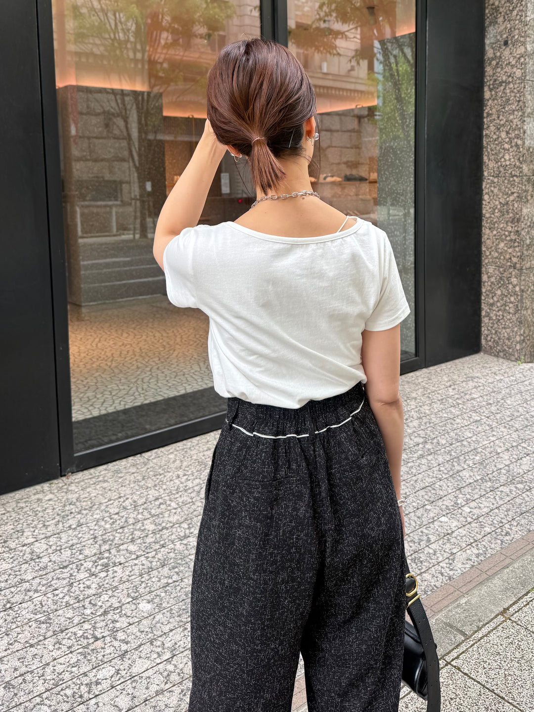 ドレープ半袖Tシャツ / オフホワイト
