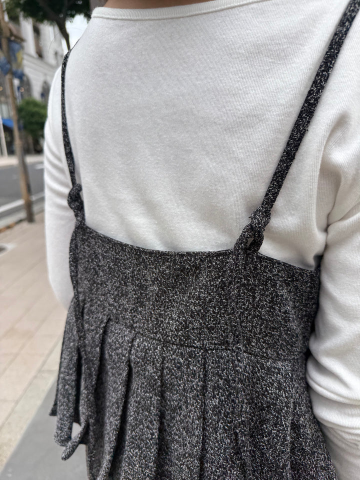 【予約】プリーツビスチェオールインワン / ブラック(11月上旬発送予定)