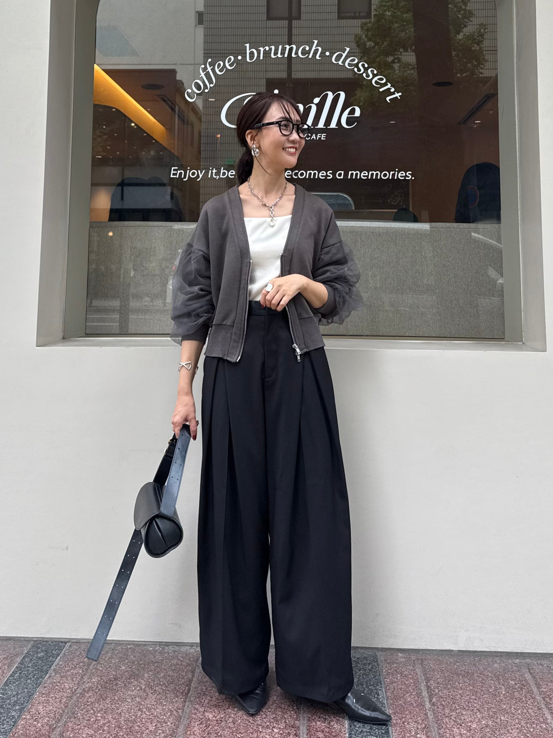 ツイルタックパンツ / ブラック