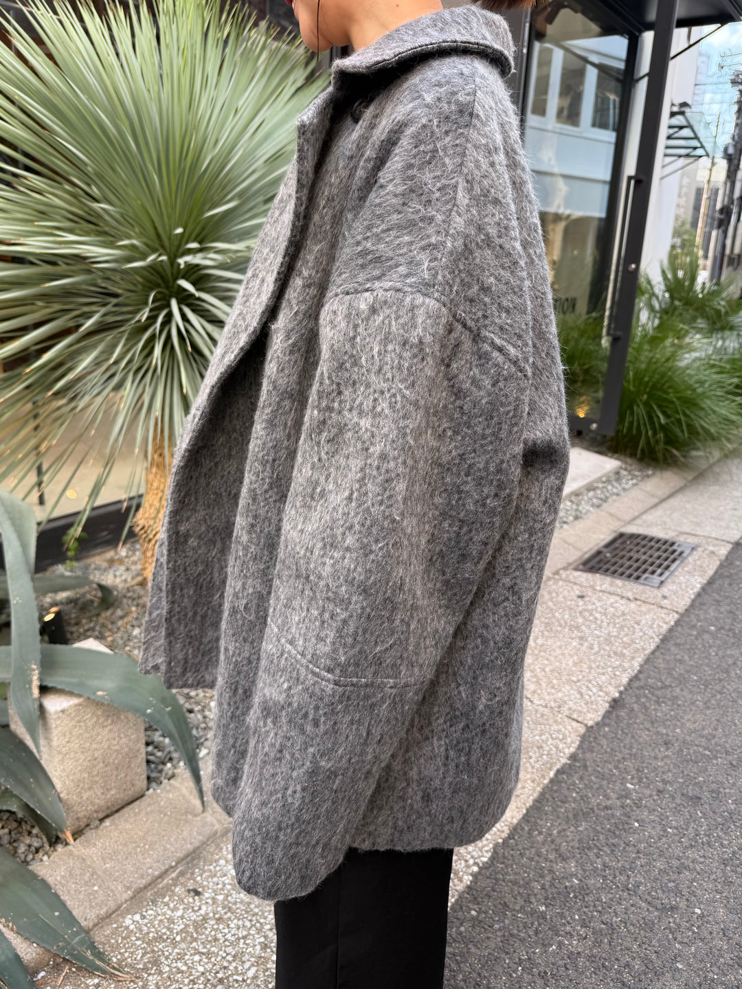 シャギーミドルコート / チャコール