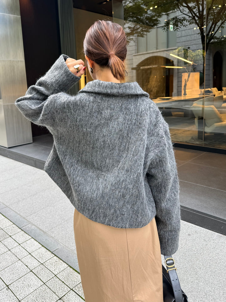 シャギーショートジャケット / グレー