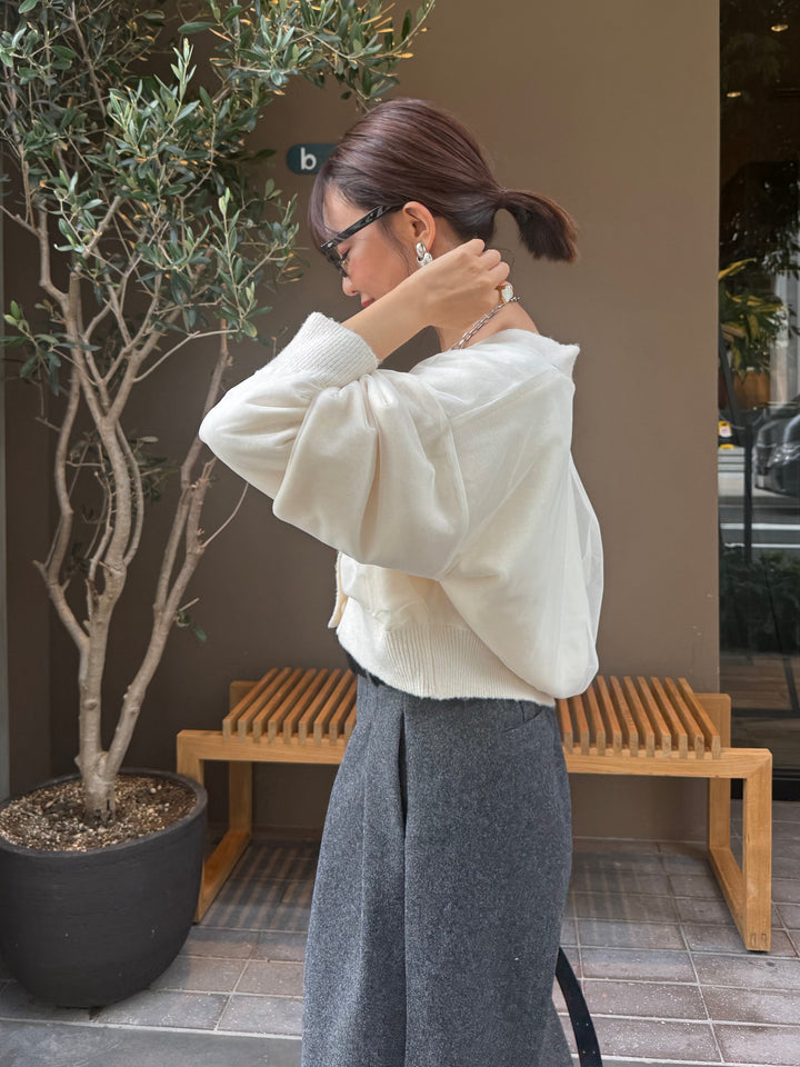 チュールニットカーディガン / アイボリー