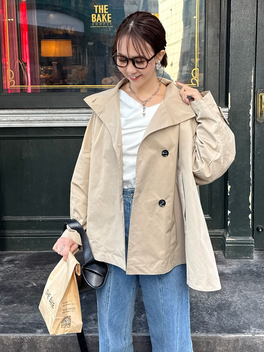 【予約】スタンドカラーミドルコート / ベージュ(2月下旬発送予定)