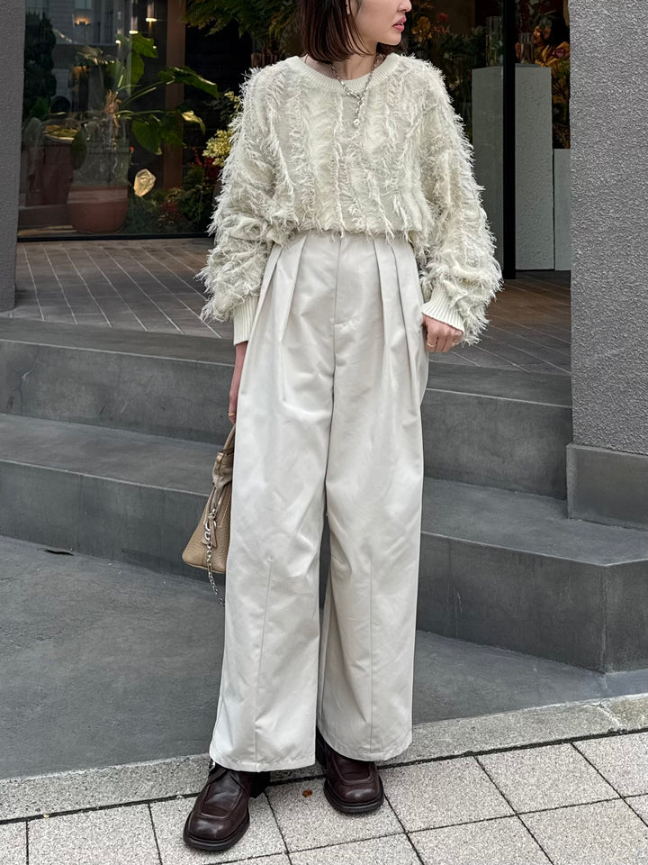 【予約】ツイルタックワイドパンツ / アイボリー(2月下旬発送予定)