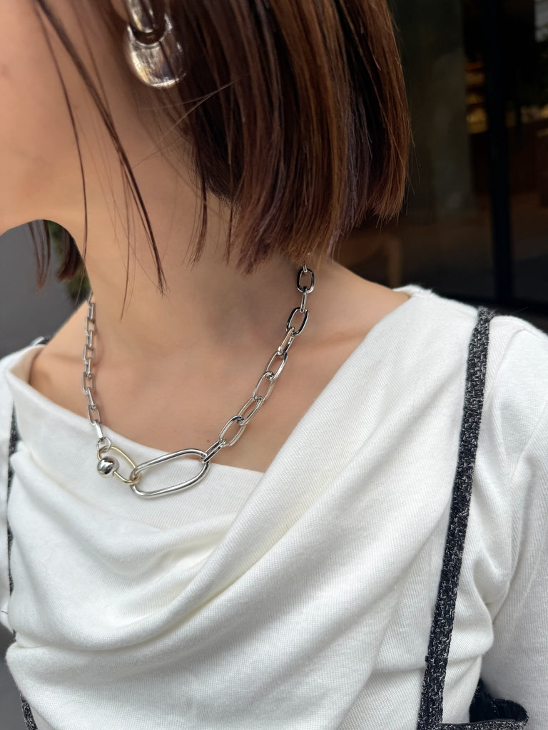 ランダムチェーンネックレス / シルバー – fosie