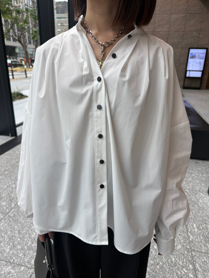 【予約】ブロードタックブラウス / ホワイト(2月下旬発送予定)