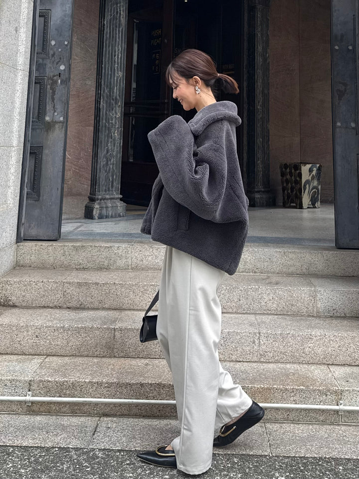 【予約】ボアショートコート / チャコールグレー(11月中旬発送予定)