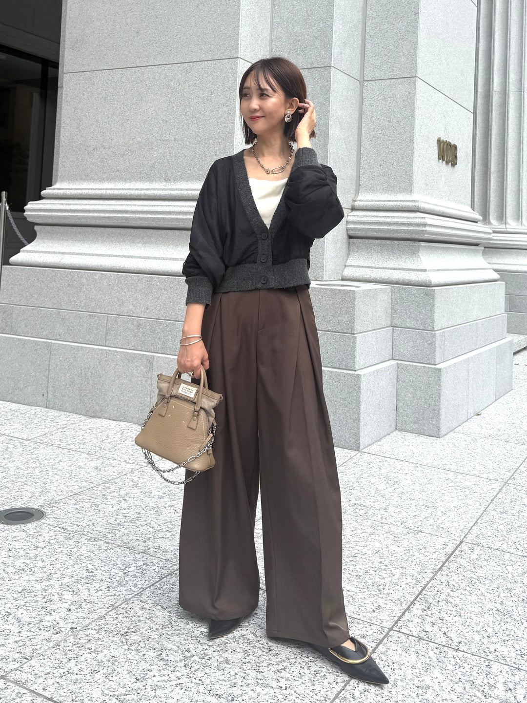 チュールニットカーディガン / ブラック