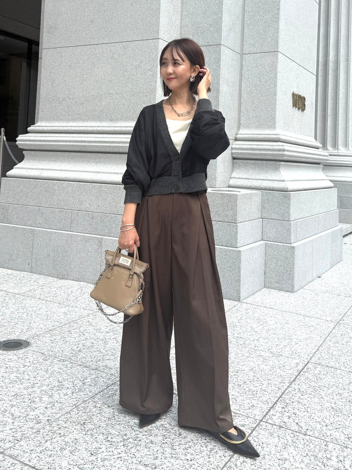 チュールニットカーディガン / ブラック