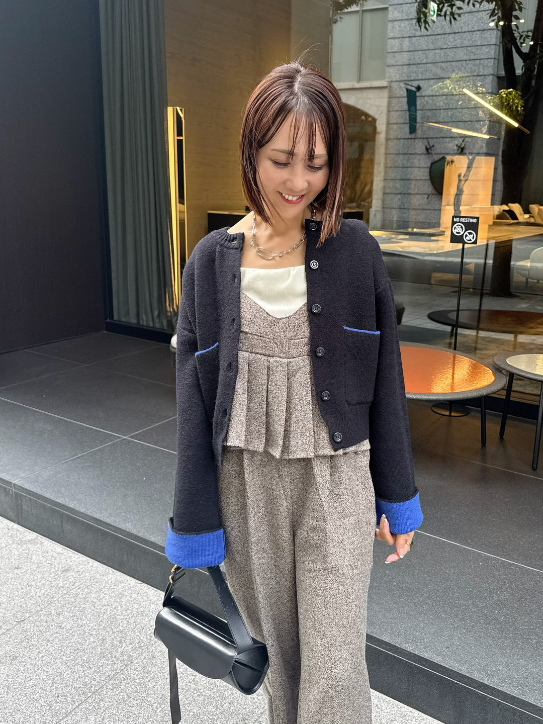 【予約】プリーツビスチェオールインワン / ブラウン(10月下旬発送予定)