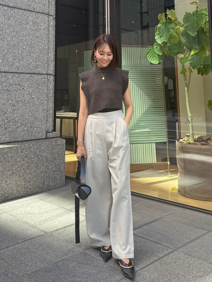 ツイルタックストレートパンツ / エクリュ