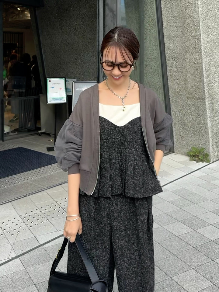 【予約】サマーツイードプリーツキャミ / ブラック(2月中旬頃発送予定)