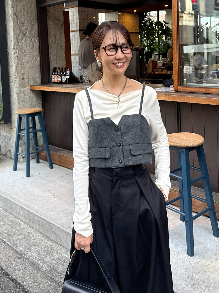 ベロアボートネックプルオーバー / アイボリー