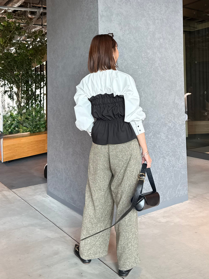 【予約】ブロードタックブラウス / ホワイト(2月下旬発送予定)