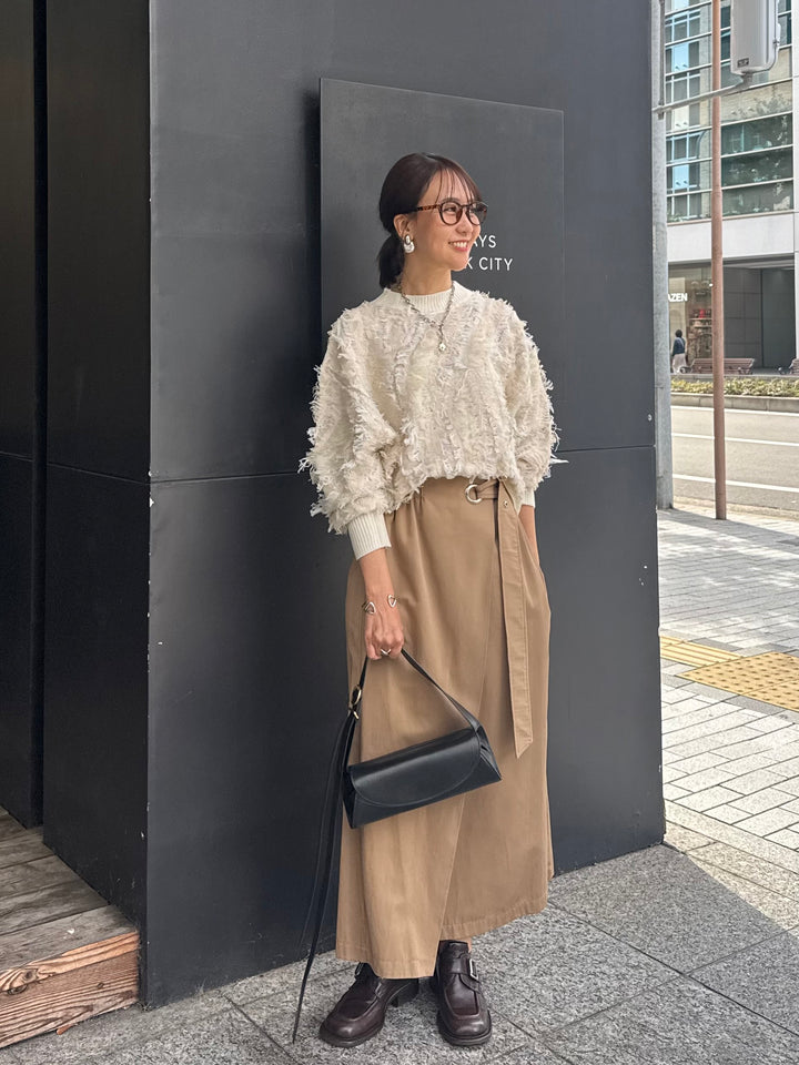 【予約】フリンジニットプルオーパー / アイボリー(11月下旬発送予定)