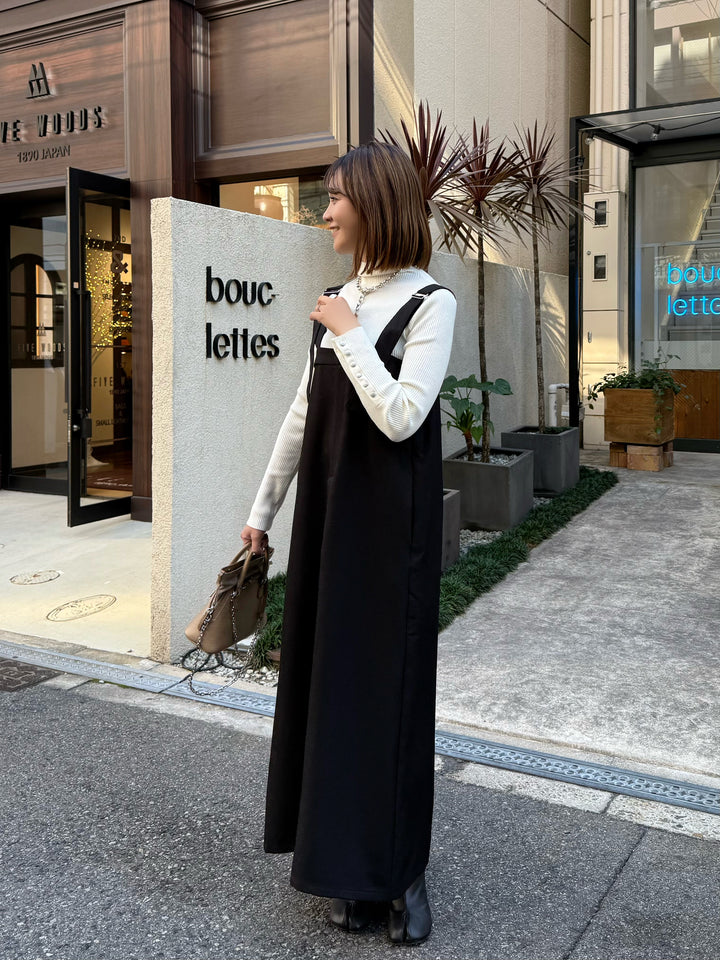 袖ボタンハイネックニット / アイボリー