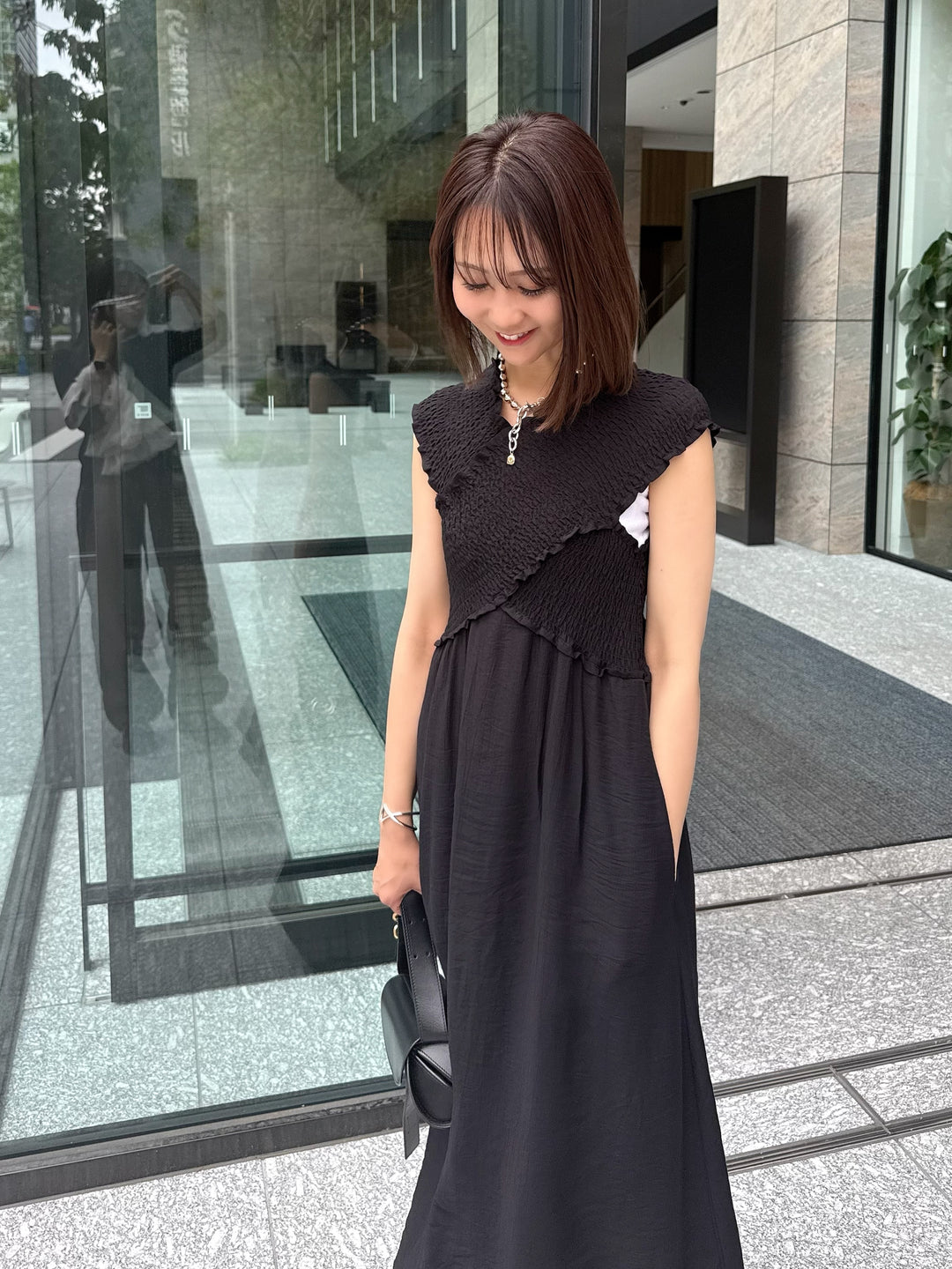 S.F sukoshifushigi21SSロングシャーリングワンピース S.F sukoshifushigi21SSロングシャーリングワンピース